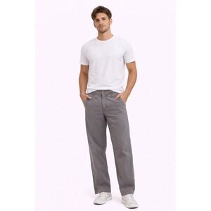 Bulldog Workwear Pants Mens 33 Grey Straight Leg Cotton Twill Utility Gorpcore